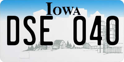 IA license plate DSE040