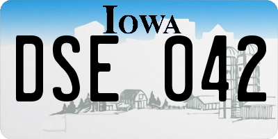 IA license plate DSE042