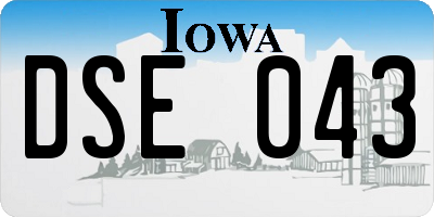IA license plate DSE043