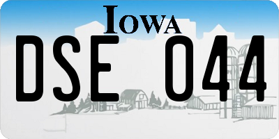 IA license plate DSE044