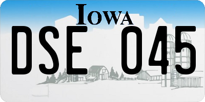 IA license plate DSE045