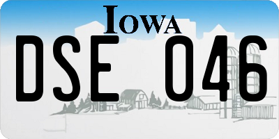 IA license plate DSE046