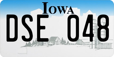 IA license plate DSE048