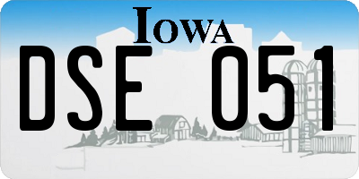 IA license plate DSE051