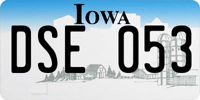 IA license plate DSE053