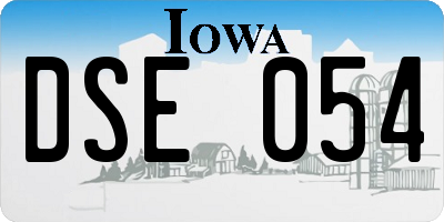 IA license plate DSE054