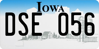 IA license plate DSE056