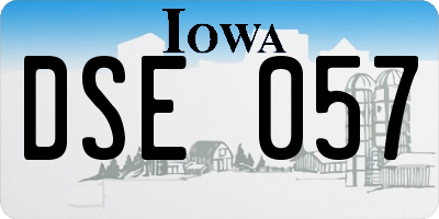 IA license plate DSE057