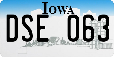 IA license plate DSE063
