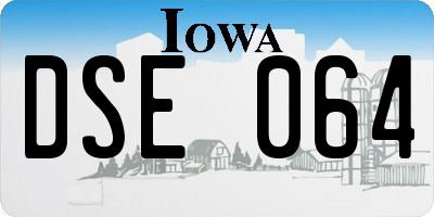 IA license plate DSE064