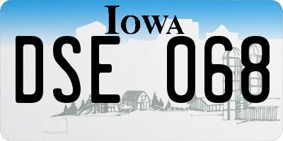 IA license plate DSE068