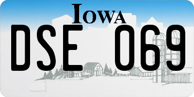 IA license plate DSE069