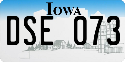 IA license plate DSE073