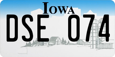 IA license plate DSE074