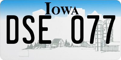 IA license plate DSE077