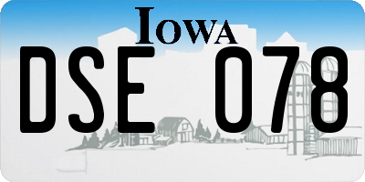 IA license plate DSE078