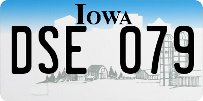 IA license plate DSE079