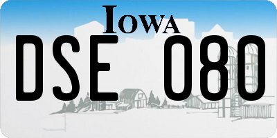 IA license plate DSE080