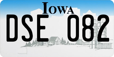IA license plate DSE082