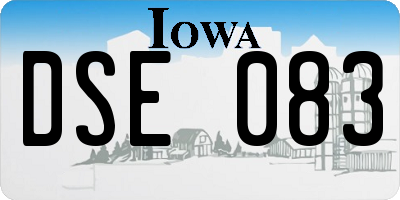 IA license plate DSE083