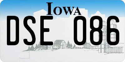 IA license plate DSE086