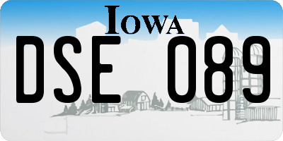IA license plate DSE089