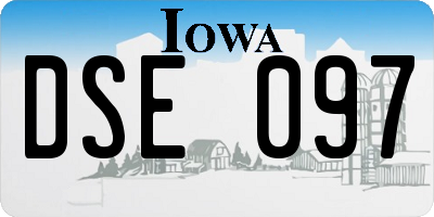 IA license plate DSE097