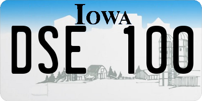 IA license plate DSE100