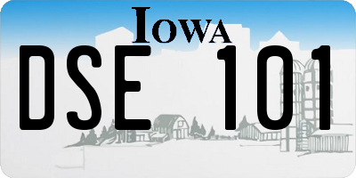 IA license plate DSE101