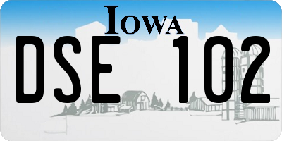 IA license plate DSE102