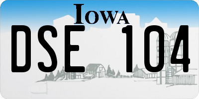 IA license plate DSE104