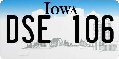 IA license plate DSE106