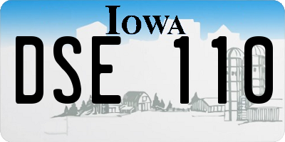 IA license plate DSE110