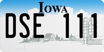 IA license plate DSE111