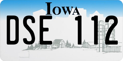 IA license plate DSE112