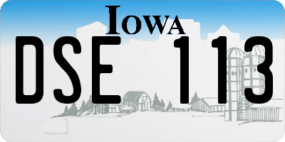 IA license plate DSE113