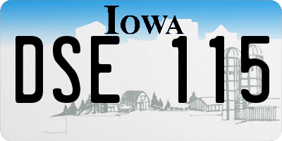 IA license plate DSE115