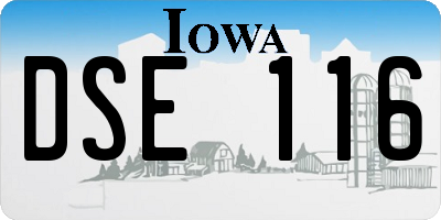 IA license plate DSE116