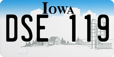 IA license plate DSE119
