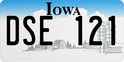 IA license plate DSE121