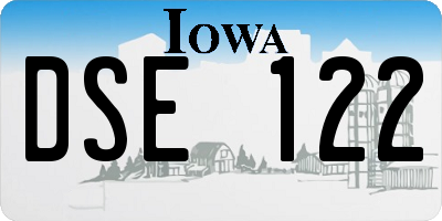 IA license plate DSE122