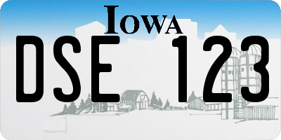 IA license plate DSE123