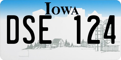 IA license plate DSE124