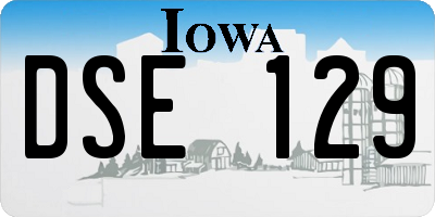 IA license plate DSE129