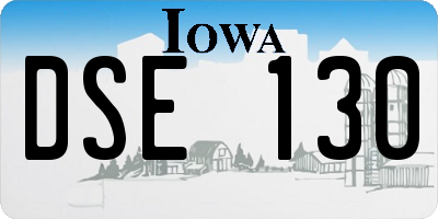 IA license plate DSE130