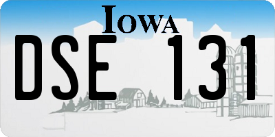 IA license plate DSE131