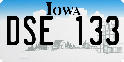 IA license plate DSE133