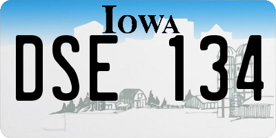 IA license plate DSE134