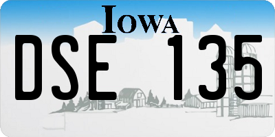 IA license plate DSE135