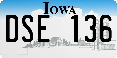 IA license plate DSE136